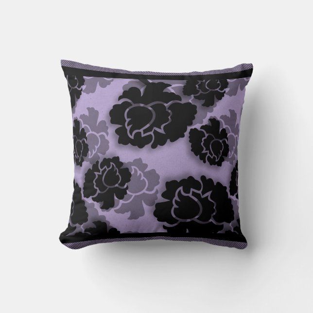 Coussin de décadence florale grungy, Lilac (Recto)