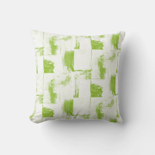 Coussin de déco Abstrait blanc et vert citron