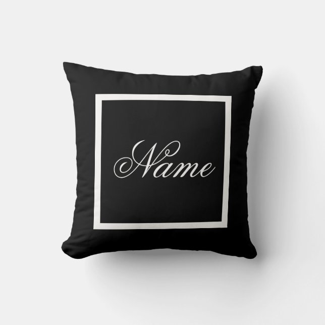Coussin de déco monochrome personnalisé (Recto)