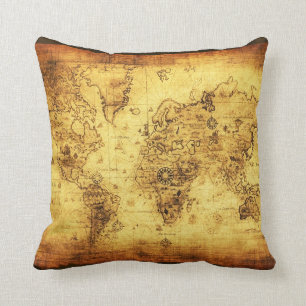 Coussin de déco vintage Vieux Or Monde