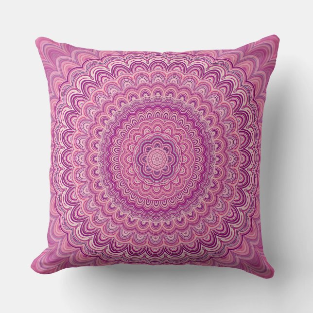 Coussin De Décor Mandala Rose (Recto)