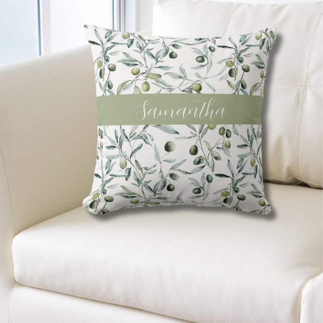 Coussin de décoration à motif d'olive de campagne  (Créateur téléchargé)