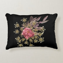 coussin de décoration de fleurs jeté