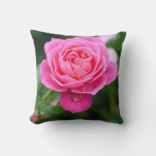 Coussin de décoration de jardin de roses roses flo (Recto)