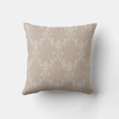 Coussin de décoration élégant Taupe motif damassé  (Verso)
