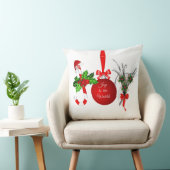 Coussin de décoration en coton "Joie de Noël" (Chaise)