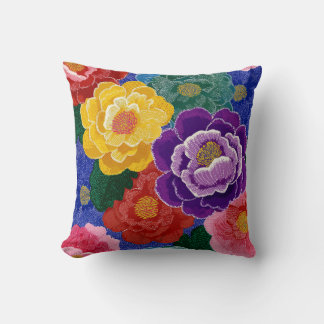 Coussin de décoration floral coloré
