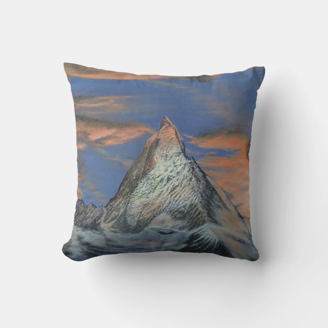 Coussin de décoration - "Le Matterhorn au coucher  (Recto)