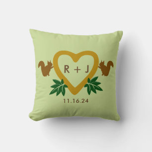 Coussin de décoration mémorial de mariage forestie