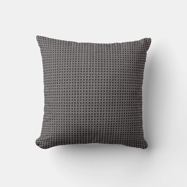 Coussin de décoration noir et motif gris foncé (Recto)