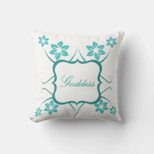 Coussin de déesse florale, Turquoise