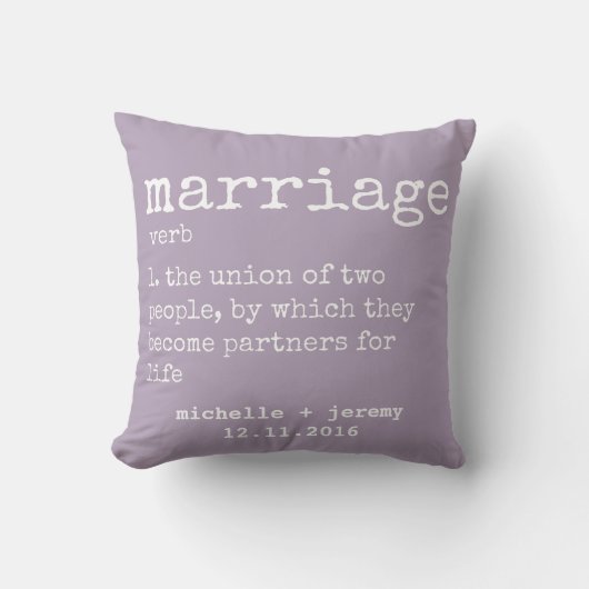 Coussin de définition du Mariage de couple personn (Recto)