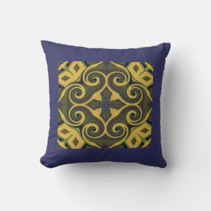 Coussin de design carrelage espagnol bleu