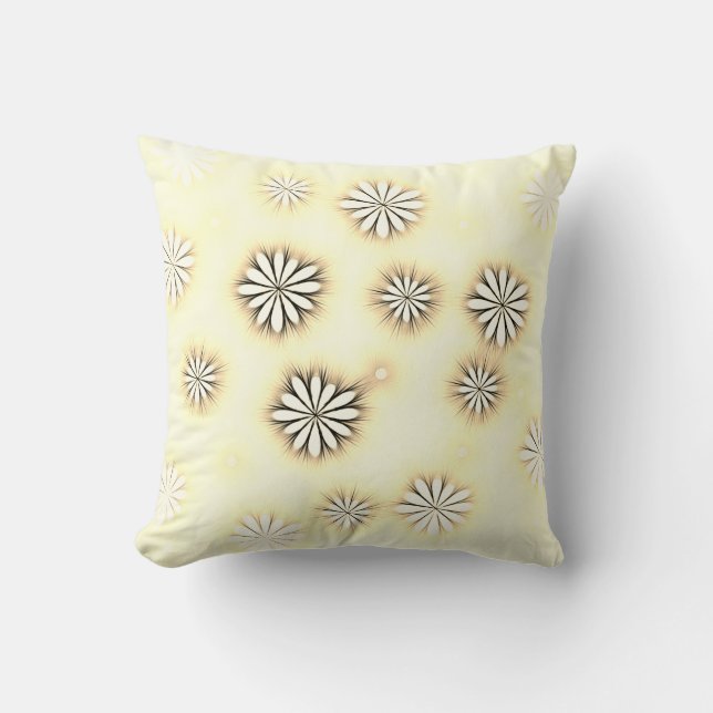coussin de design de fleurs abstrait en sépia (Recto)