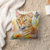 Coussin de design floral de chats du Bengale (Couverture)