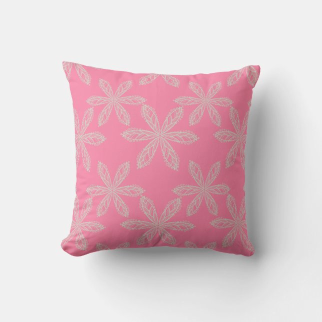Coussin de design floral rose transparent (Recto)