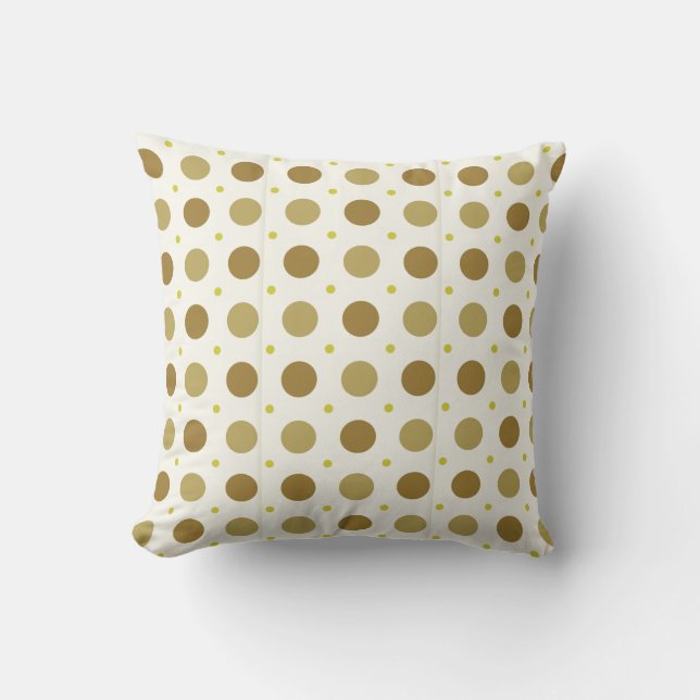 Coussin de design rétro Polka Dot Brown (Recto)