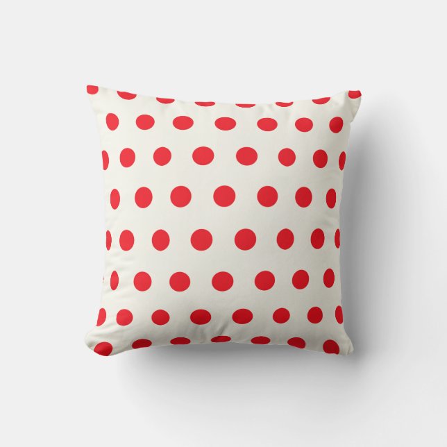 Coussin de design rétro Red Polka (Recto)