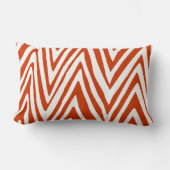 Coussin de design Zèbre blanc et orange brûlé (Recto)