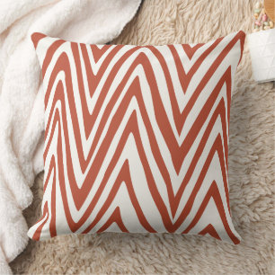 Coussin de design Zèbre blanc et orange brûlé