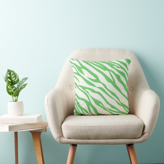 Coussin de design Zèbre vert et blanc cassé (Chaise)