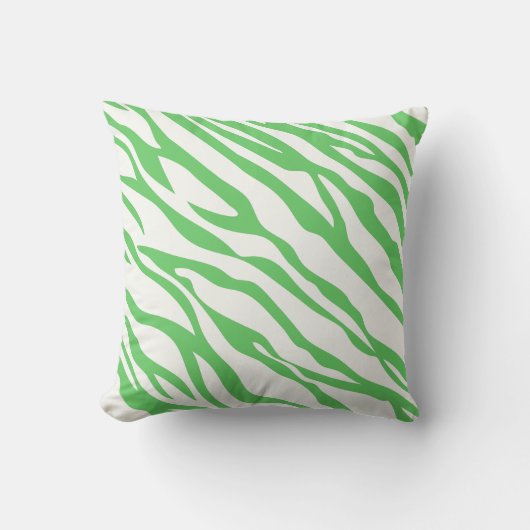 Coussin de design Zèbre vert et blanc cassé (Recto)