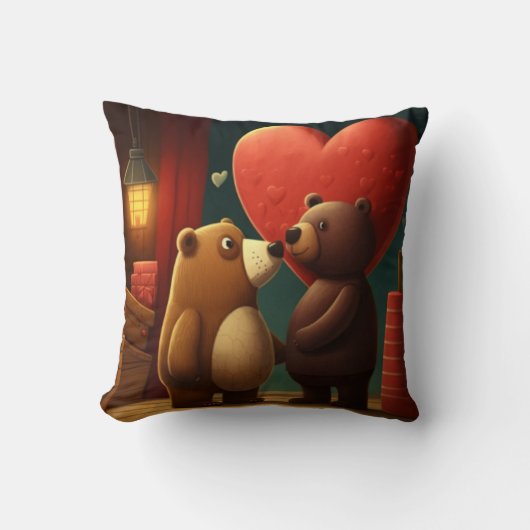 Coussin de dessin animé de Saint Valentin (Recto)