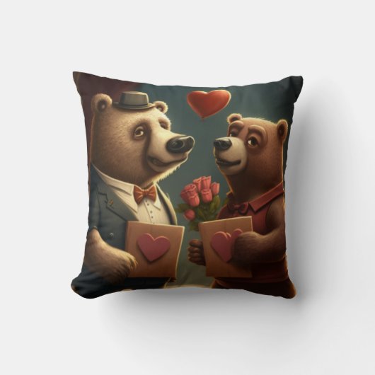 Coussin de dessin animé de Saint Valentin (Recto)
