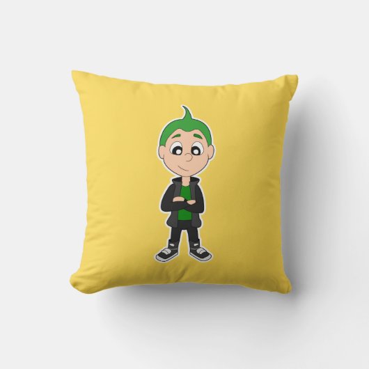coussin de dessin animé punk kid cool (Recto)