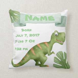 Coussin de dinosaure de faire-part de naissance de
