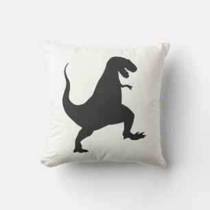 Coussin de dinosaure noir et blanc