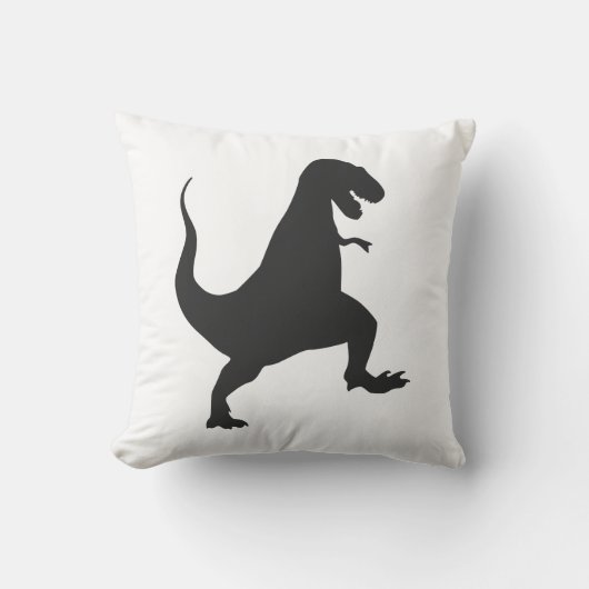 Coussin de dinosaure noir et blanc (Recto)