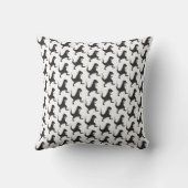 Coussin de dinosaure noir et blanc (Verso)