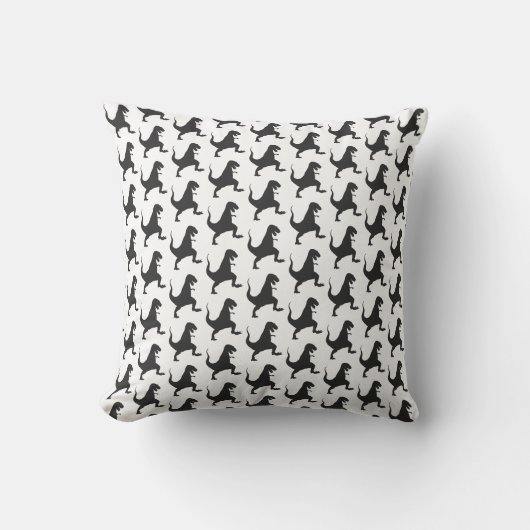 Coussin de dinosaure noir et blanc (Recto)