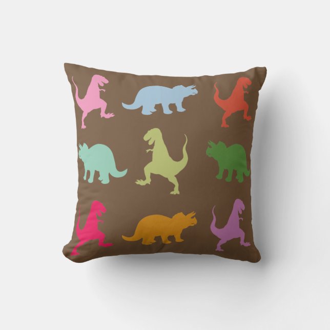 Coussin de Dinosaures Colorés (Recto)