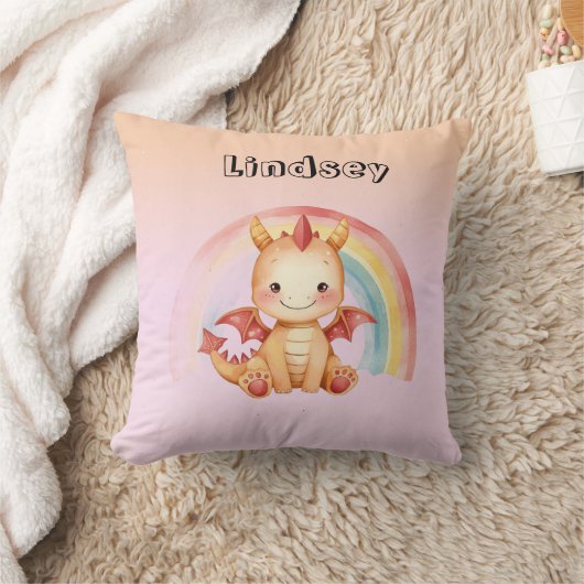 Coussin de dragon bébé arc-en-ciel mignon (Couverture)
