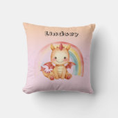 Coussin de dragon bébé arc-en-ciel mignon (Recto)