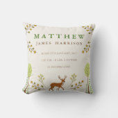 Coussin de faire-part de naissance de cerfs (Recto)