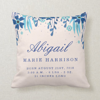 Coussin de Faire-part de naissance pour bébés Flor