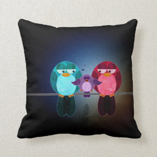 Coussin de famille d'inséparable