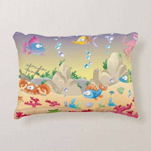 Coussin de faune marine mignon (Devant)
