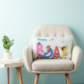Coussin de fête d'anniversaire de l'Ours mignon (Chaise)