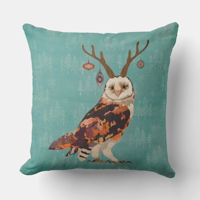 Coussin de fête d'ARBRE de HIBOU (Recto)