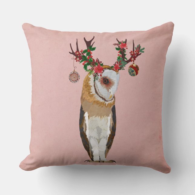 Coussin DE FÊTE de HIBOU d'ANTLER (Recto)