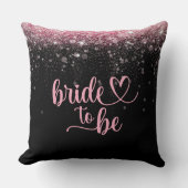 Coussin de Fête de Mariage Rose Pailleté (Recto)