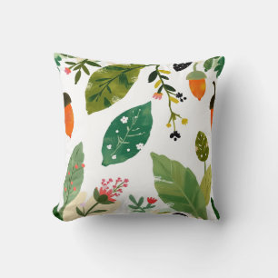 Coussin de feuille de forêt verte