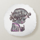 Coussin de fille à cheveux bouclés (Devant)