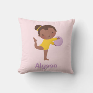 Coussin de fille de gymnaste et de décor de pièce