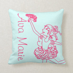 Coussin de fille de nom d'aqua de rose de fille de