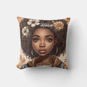 Coussin de fille noire personnalisée